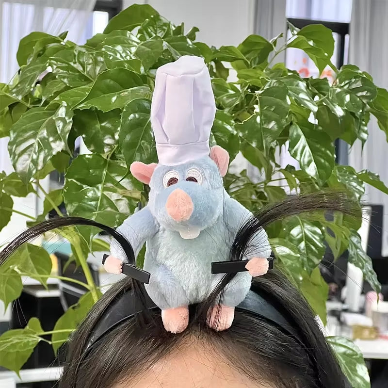Ratatouille Hairband New Cartoon Plush Doll Headband French Wide-Brimmed Hairpin Photo Headdress Creativity Girl Gift