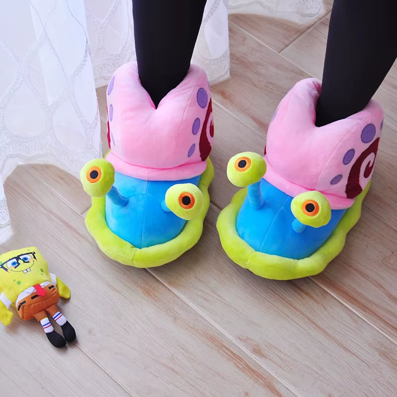 Kawaii Cartoon Anime Series the Snail Bag Heel Cotton Warm Shoes Adorable Home Indoor Soft Cute Girls Birthday Holiday Gift