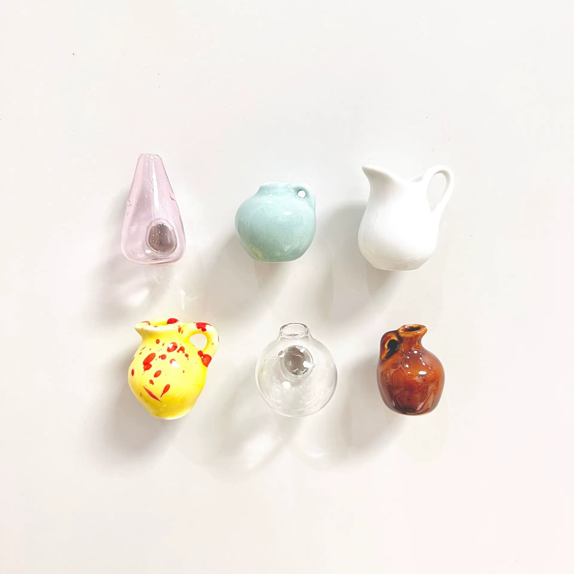 Small Fridge Magnet Decoration Mini Ceramic Vase Micro Landscape Ornament Fridge Cute Magnets Place Flower Arrangements