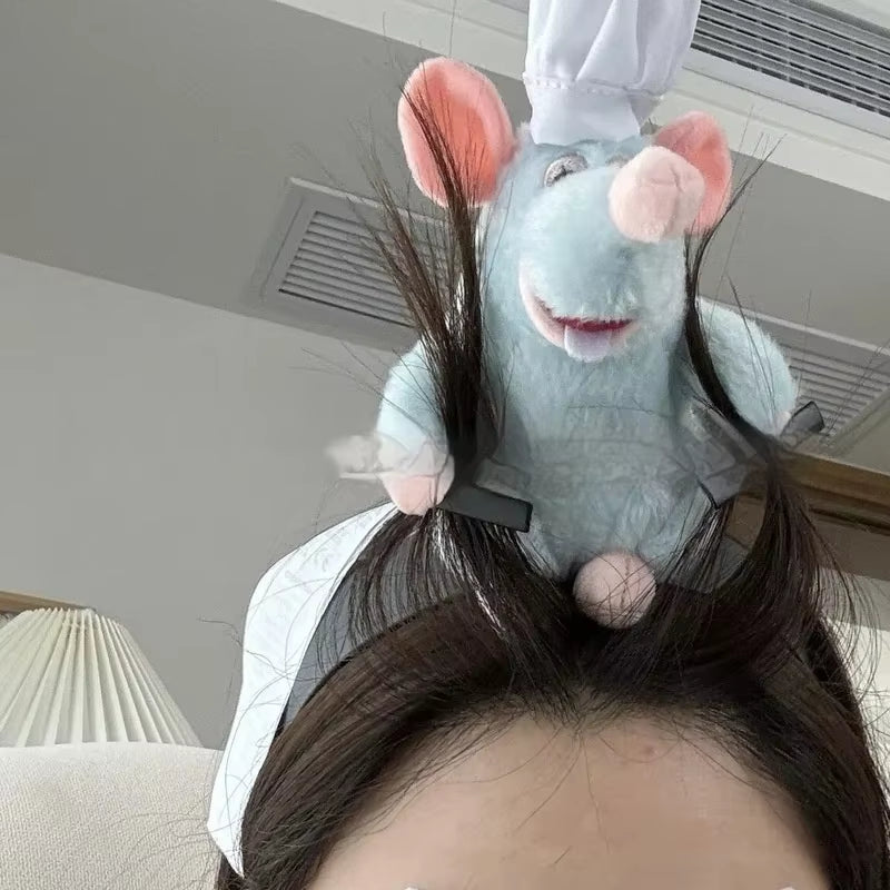 Ratatouille Hairband New Cartoon Plush Doll Headband French Wide-Brimmed Hairpin Photo Headdress Creativity Girl Gift