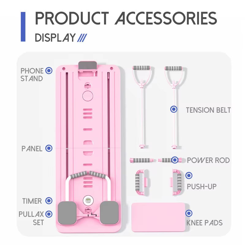 7 In1 Multifunctional Abdominal Exercise Board Push Ups Stands Resistance Bands Hand Grips Muscle Exercise Fitness Equipment