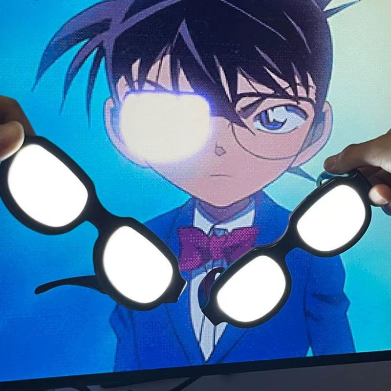 Edogawa Conan Led Technology Luminous Funny Glasses Bar Sunglasses Cos Anime Essential for Halloween and Christmas Gift Props