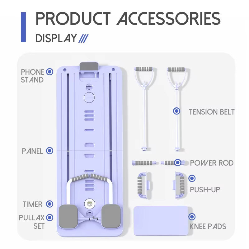 7 In1 Multifunctional Abdominal Exercise Board Push Ups Stands Resistance Bands Hand Grips Muscle Exercise Fitness Equipment