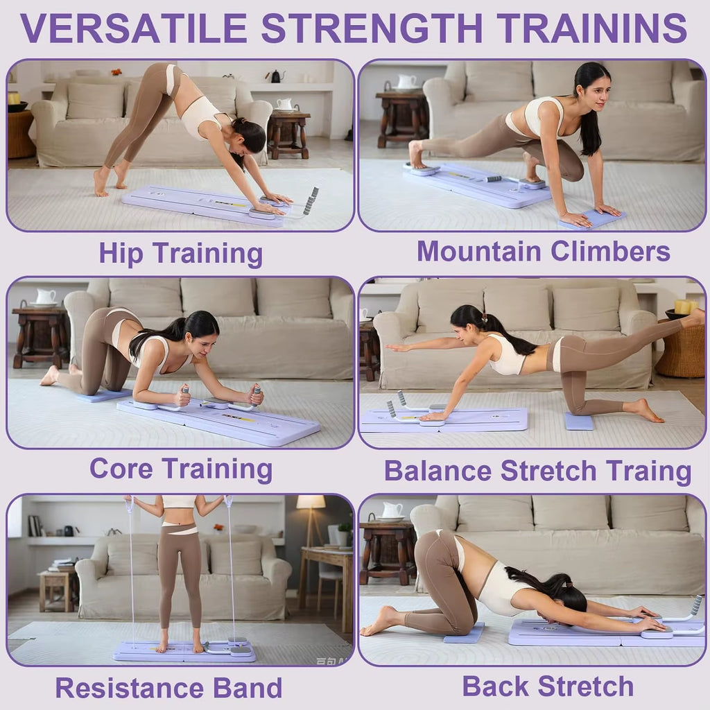 7 In1 Multifunctional Abdominal Exercise Board Push Ups Stands Resistance Bands Hand Grips Muscle Exercise Fitness Equipment