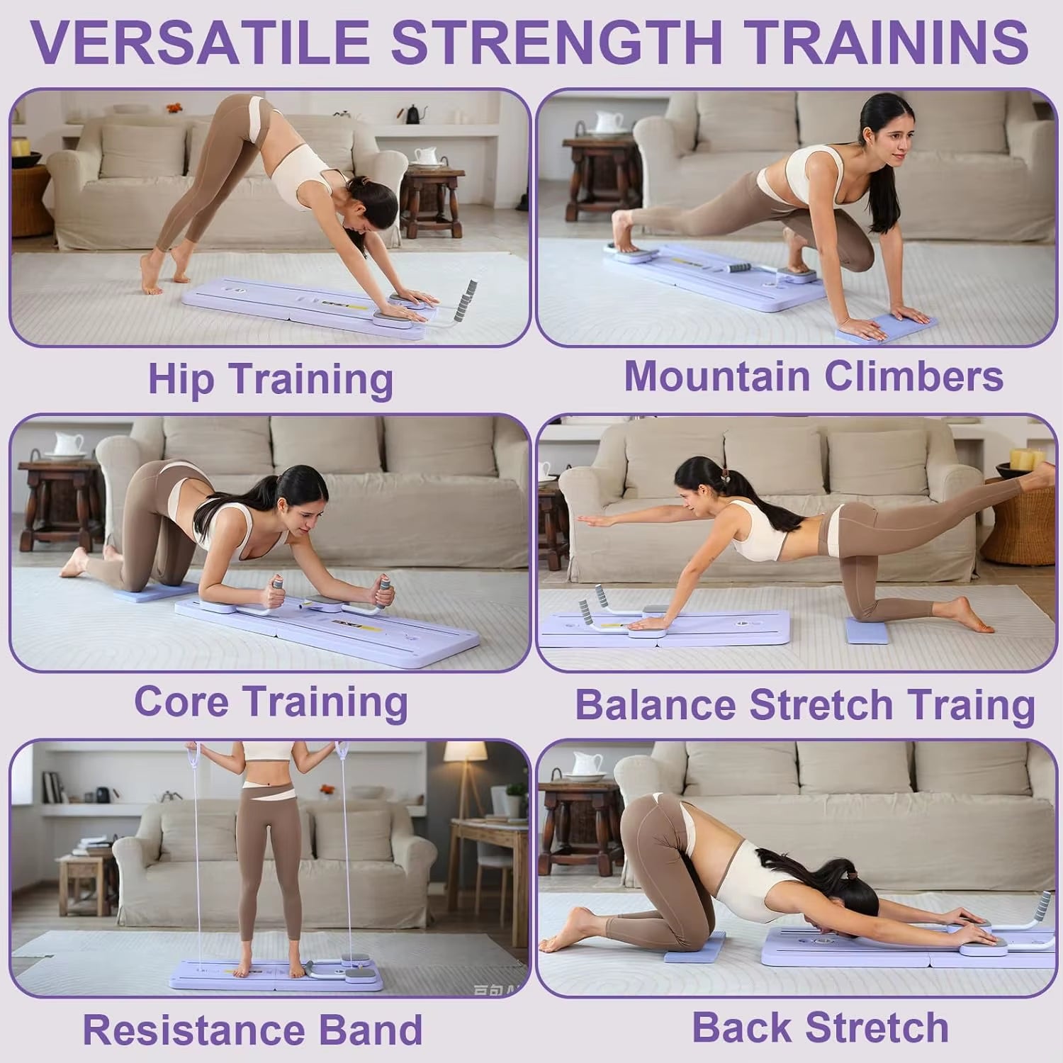 7 In1 Multifunctional Abdominal Exercise Board Push Ups Stands Resistance Bands Hand Grips Muscle Exercise Fitness Equipment