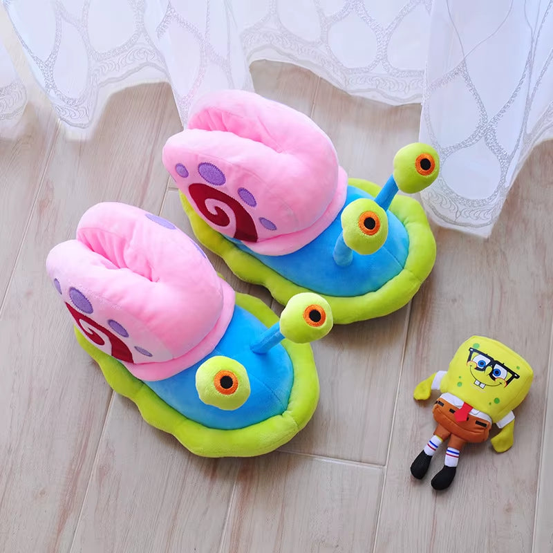 Kawaii Cartoon Anime Series the Snail Bag Heel Cotton Warm Shoes Adorable Home Indoor Soft Cute Girls Birthday Holiday Gift