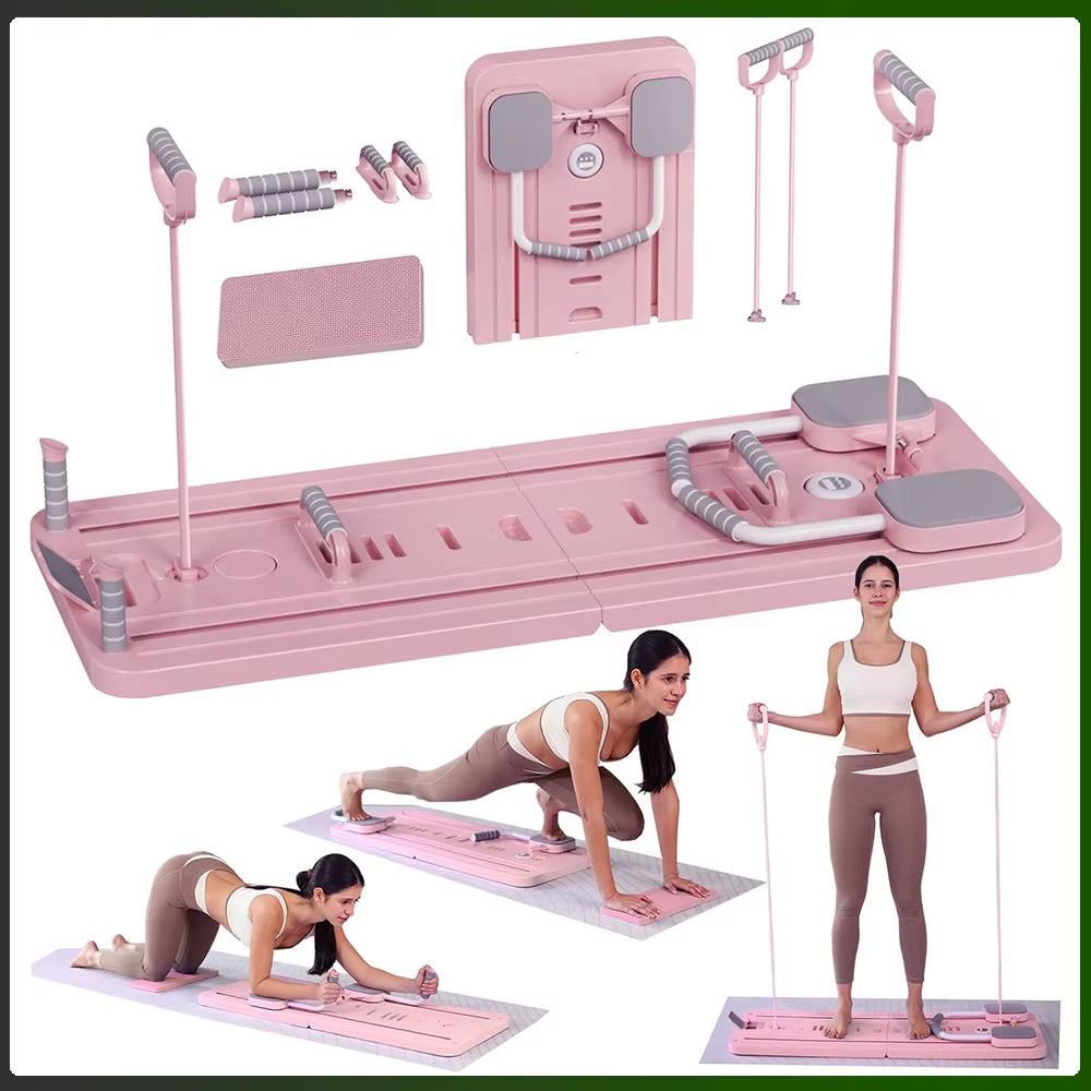 7 In1 Multifunctional Abdominal Exercise Board Push Ups Stands Resistance Bands Hand Grips Muscle Exercise Fitness Equipment