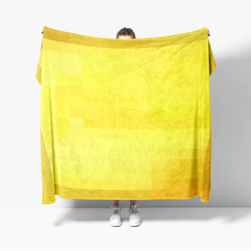 Grass Block Flannel Throw Blanket Diamond Game Decor Pixel Block Creative Blankets Cozy Soft Lightweight for Couch Sofa