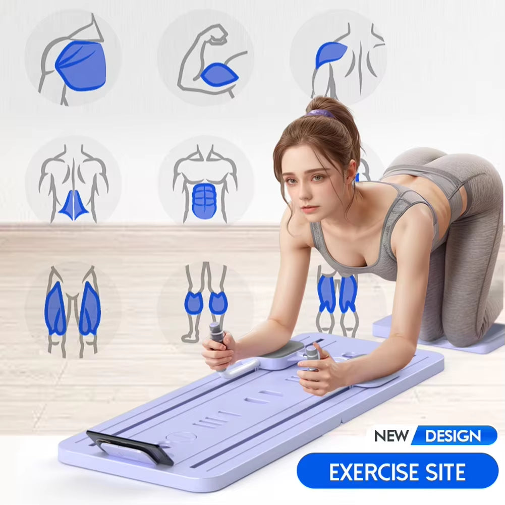 7 In1 Multifunctional Abdominal Exercise Board Push Ups Stands Resistance Bands Hand Grips Muscle Exercise Fitness Equipment