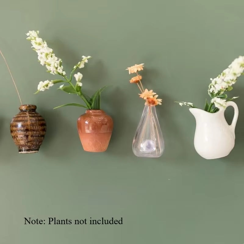 New Mini Ceramic Small Vase Refrigerator Stickers Creatives 3D Three-Dimensional Home Decoration Magnet Home Decor Items Fridge