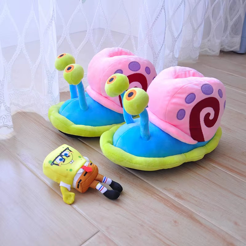 Kawaii Cartoon Anime Series the Snail Bag Heel Cotton Warm Shoes Adorable Home Indoor Soft Cute Girls Birthday Holiday Gift